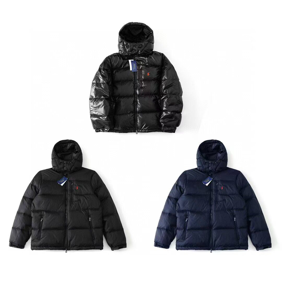 Ralph Lauren/Ralph Lauren Men's and Women's Winter down Jacket Removable Hood down Jacket Windproof and Waterproof