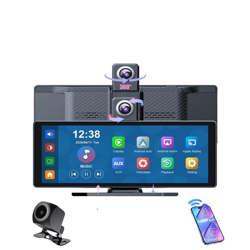 10.26-Inch 4K Car Carplay Auto Navigation Front and Rear Dual-Recording High-Definition Mobile Phone Screen Projection Driving Recorder