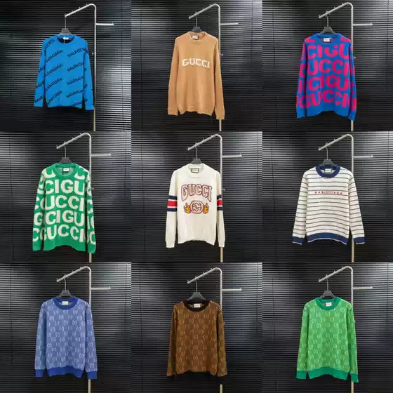 2026 Autumn and Winter New Trendy Brand Letter Logo All-Over Round Neck Knitted Sweater for Men and Women, Loose Casual Top