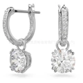 Octopus single diamond white gold earrings