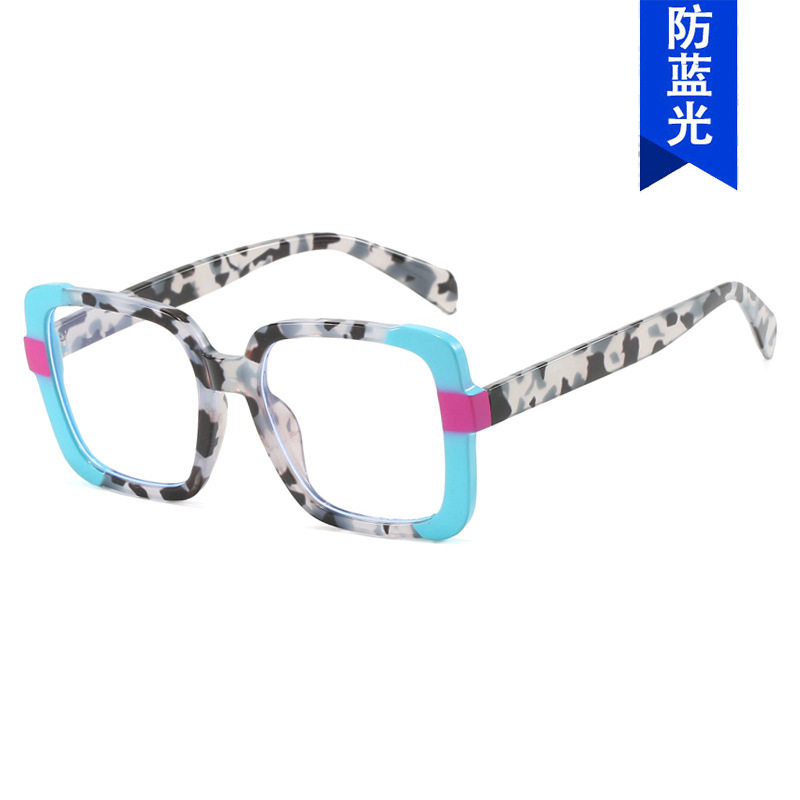 Square Personalized Color Matching Glasses Frame 2024 New Anti-Blue Light Optical Glasses Frame Flat Mirror Ins Popular Same Style