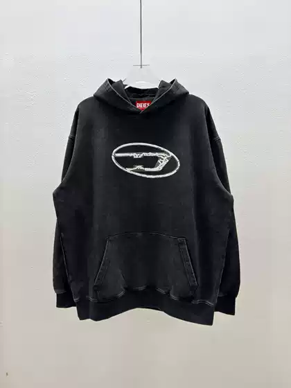 Diesel Men's Heavyweight Hoodie 3D Print American Wash Water Couple's Sweatshirt