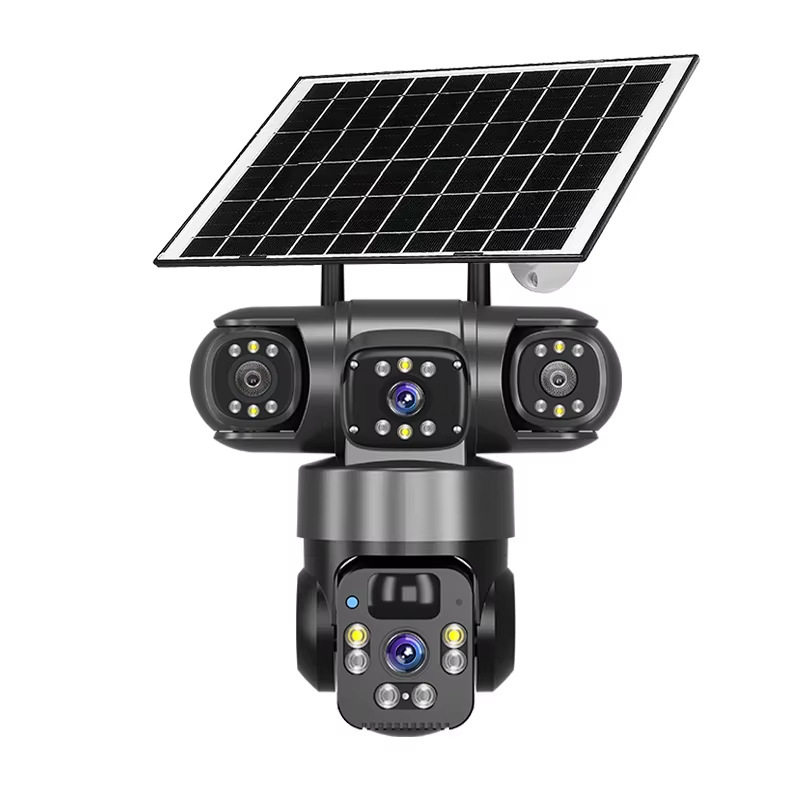 QL19 Panoramic 360-degree Three-picture Wireless Smart wifi/4G Solar Camera Monitoring Gun Ball