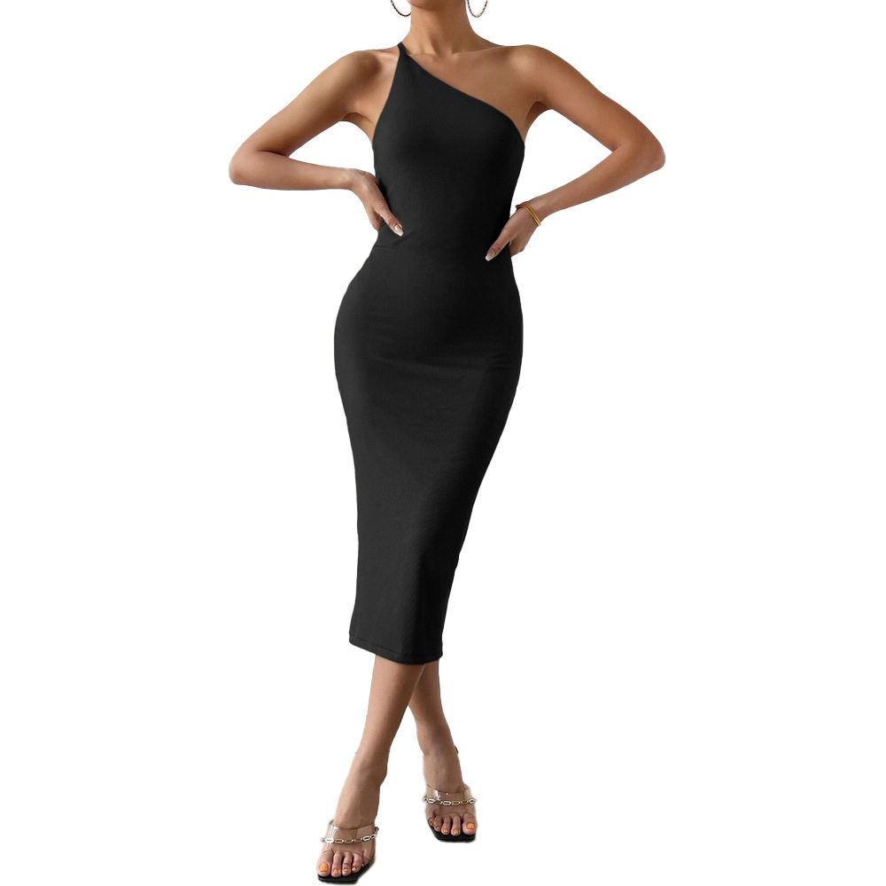 Sleeveless Asymmetrical Backless Midi Dress Sexy Fit Elegant Design Comfortable Fabric Perfect for Parties or Evening