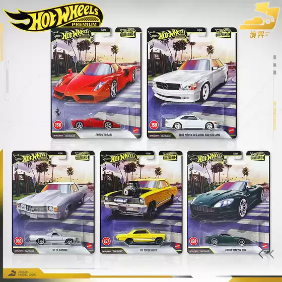 Hot Wheels Garden Avenue 32 Iron Base Rubber Tire Ferrari Aston Martin Mercedes-Benz Chevrolet Alloy Car Model