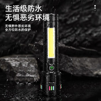 Cross-Border Electric Display Strong Light Flashlight White Laser Flashlight Outdoor Emergency Long Battery Life Light-Transmitting Zoom Long Shot