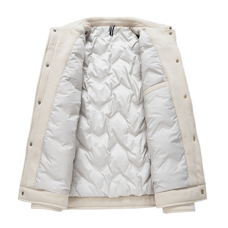 Down Jacket Men's 2024 New Winter Thickeneded Warm and Windproof High-End Gray Duck down Jacket Men's Handsome Trendy