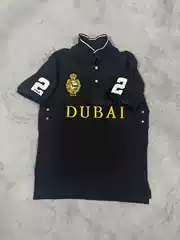 Hot-Selling Cross-Border Embroidered Polo Shirt with Malaysian City Design, Men's Casual Oversized Short-Sleeve Polo Shirt