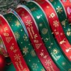 New Year Ribbon Christmas Tie Flowers Cake Gift Packaging Ribbon Christmas Number Decoration Red and Green Ribbon Roll Wholesale