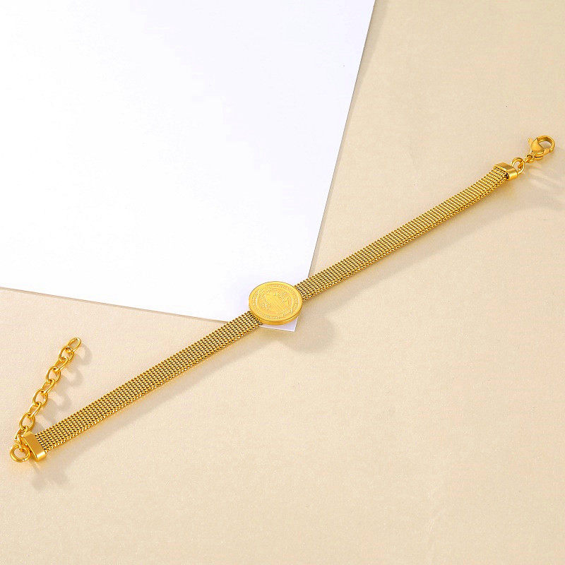 Cross-border European and American Hot Selling Stainless Steel Saint Benedict Bracelet Plated 18K Gold Priest Exorcist Watch with Bracelet Jewelry