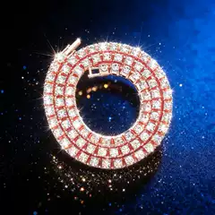 Iced Out Hip Hop Geometric Alloy Bracelet Hot Selling Tennis Necklace Men's Minimalist Jewelry Necklace Wholesale