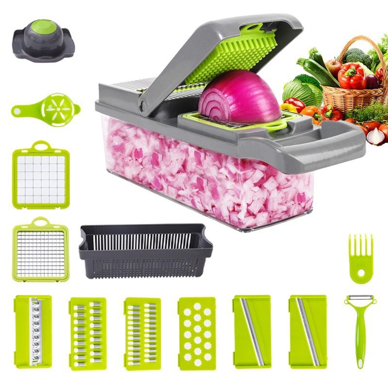 Kitchen Vegetable Cutting Artifact Household Multi-Functional Vegetable Cutter Potato Vegetable Cutter Slicer Salad Dicer Grater