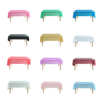 Disposable party tablecloth rectangular peva plastic cloth birthday dessert table solid color waterproof oil-proof tablecloth