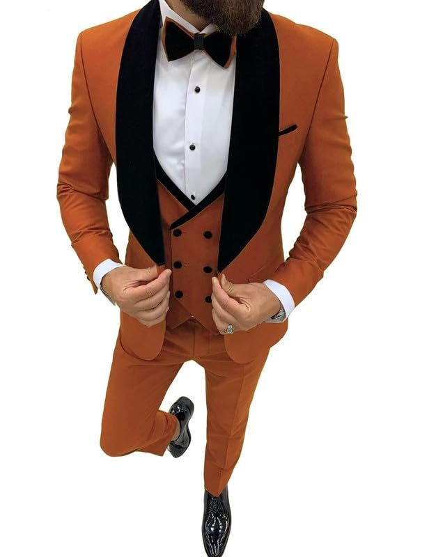 men's tuxedo three-piece suit lapel double-breasted vest wedding suit