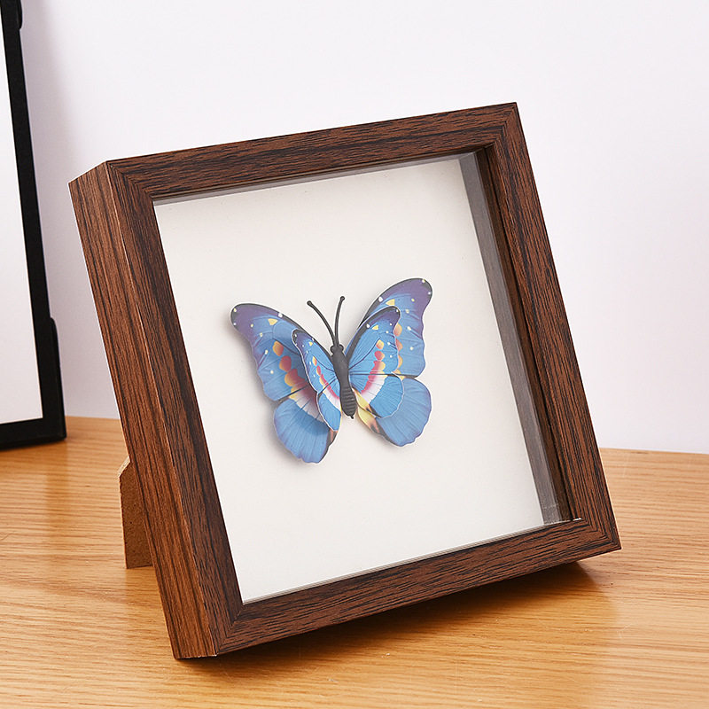 hollow three-dimensional glass photo frame diy butterfly specimen frame dried flower photo frame setting table photo frame hollow specimen frame customization