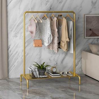 Thickened Floor-Standing Bedroom Clothes Rack, Light Luxury Drying Rack, Household Single-Rod Coat Rack, Simple Clothes Rack