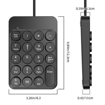 New USB Wired Round Keycap Numeric Keypad Wireless Built-In Button Battery Factory Hot-Selling Silent Keypad