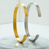 European and American cross-border letter lettering stainless steel beveled C- shaped bracelet fashionable simple all-match slimming couple bracelet