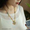 Wholesale hand-woven binaural ruyi pendant lanyard rope necklace for men and women high-grade gold jade clavicle chain