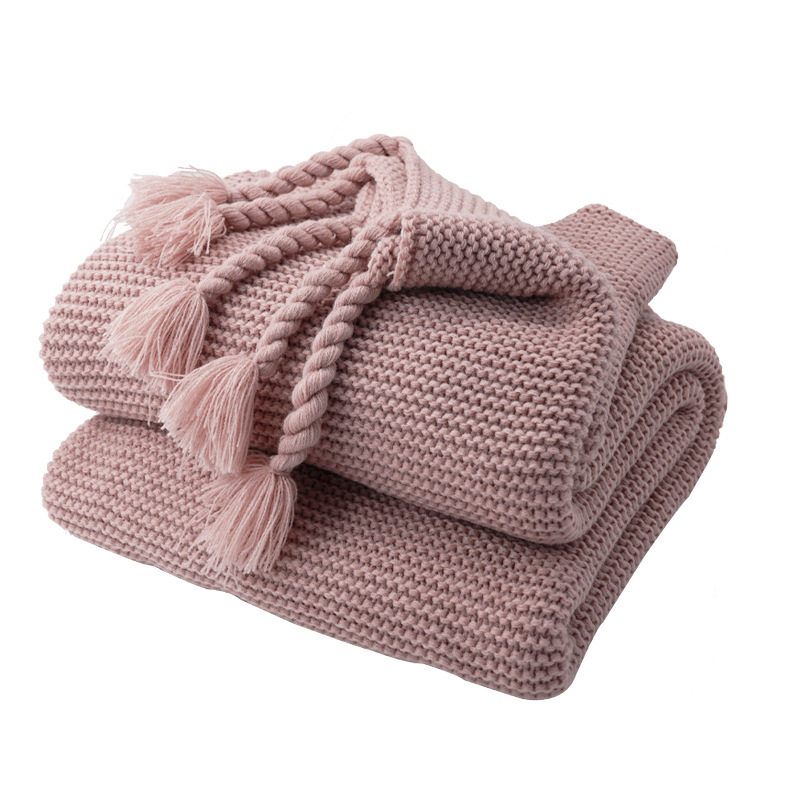 Autumn Nordic Style Solid Color New Knitted Blanket Sofa Decorative Blanket Thickened Blanket Factory in stock Cross-border Bed Tilt