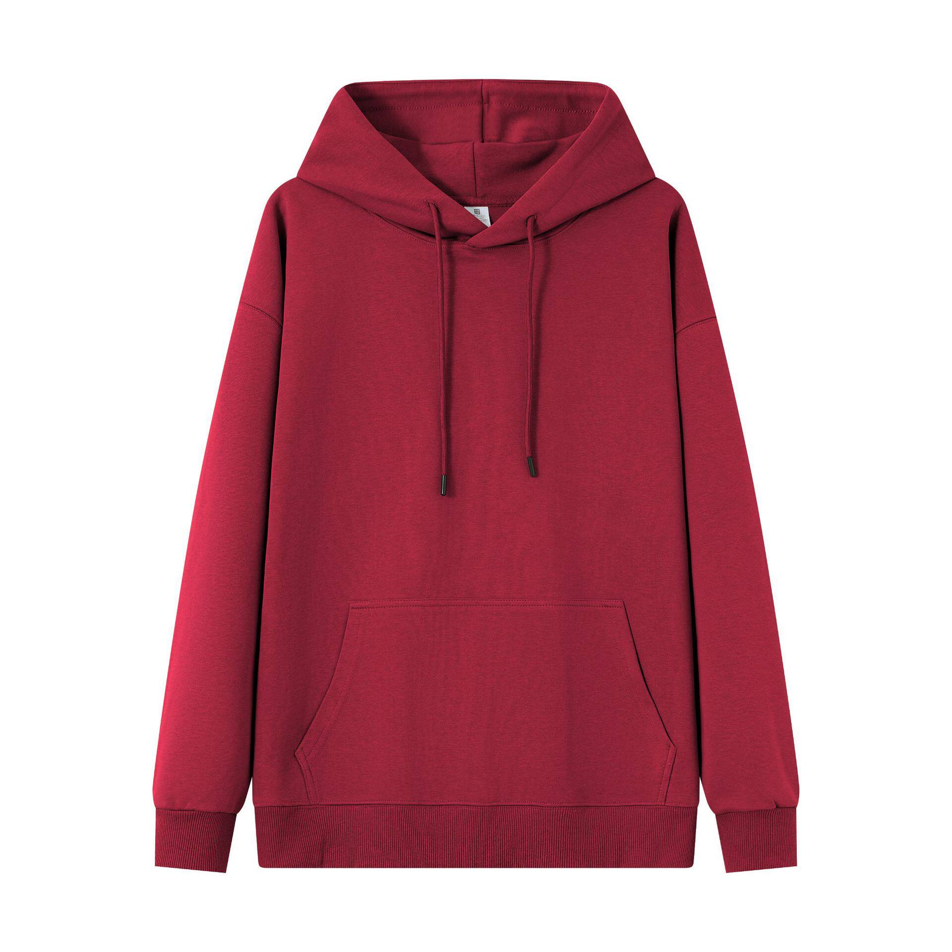 秋冬300g重磅连帽卫衣华棉纯色双层帽加绒潮牌休闲宽松卫衣上衣女