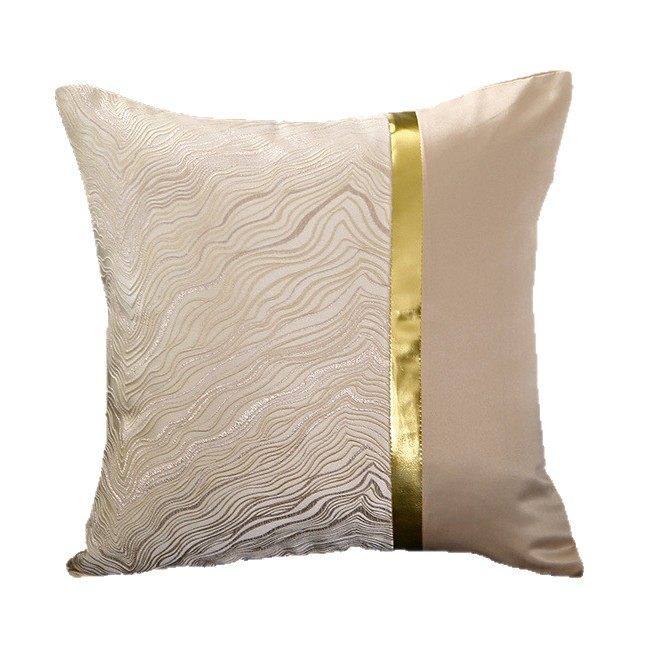 Wholesale cross-border bronzing color matching modern pillow jacquard cushion light luxury pillow American living room sofa pillowcase