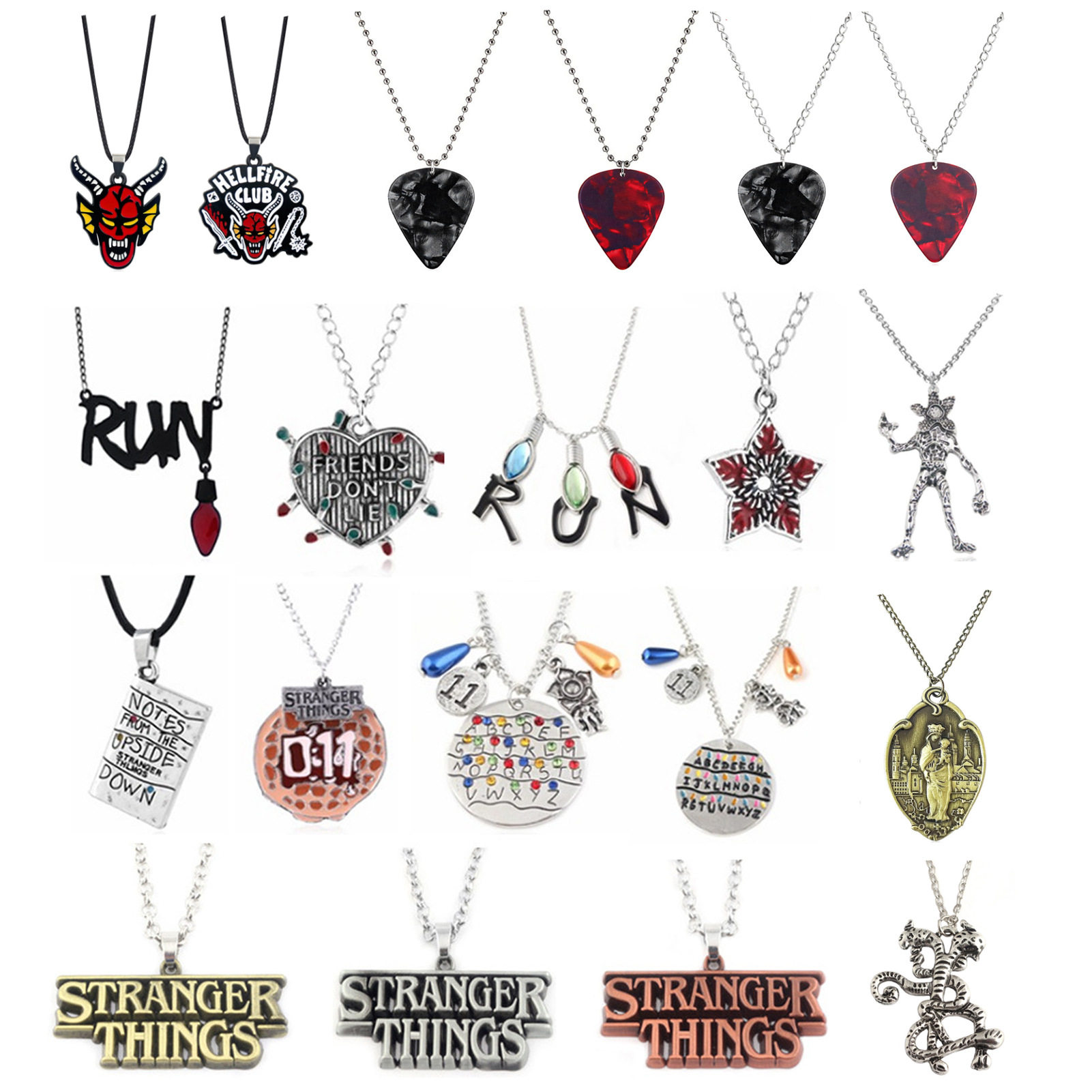 Film and Television Peripherals Stranger Things Season Necklace Bulb Letter Pendant Amazon Cross-Border Foreign Trade Wholesale