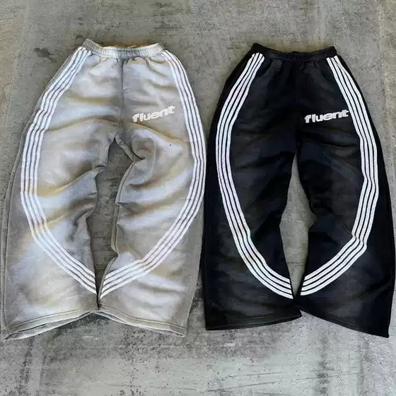 2025 European and American New Trousers Fashion Fashion Brand Distinctive Street Lovers Sweatshirt Letter Printed Loose Sports Pants