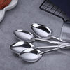 Stainless Steel Spoon Thickened Long Handle Soup Spoon Watermelon Spoon Pointed Spoon Rose Flower Spoon Canteen Rice Spoon Commercial Use