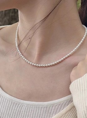 珍珠项链仿珍珠锁骨链