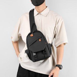 Cross-Border Men's Chest Bag Korean Style Casual Simple Fashion Versatile Shoulder Bag Multi-Functional USB Charging Crossbody Backpack