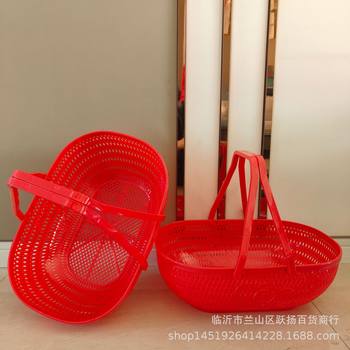 Basket, Satchel Plastic Basket, Imitation Rattan Storage Basket, Miscellaneous Storage Basket, Linyi Multi-yuan Street Stall Supply