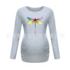Factory direct spot Dragonfly printing long sleeve pregnant women round neck T-shirt women's multi-color optional