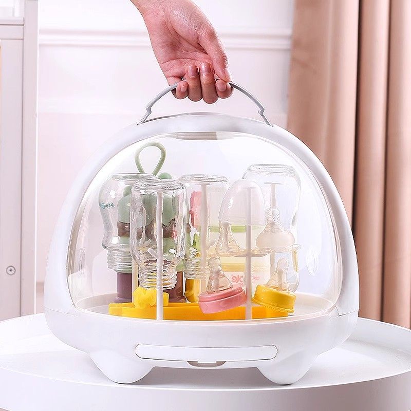 Breathable Storage Box for Baby Bottles, Dust-Proof with Lid, Baby Drain Rack, Baby Tableware, Toys, Newborn Food Supplement Storage Box