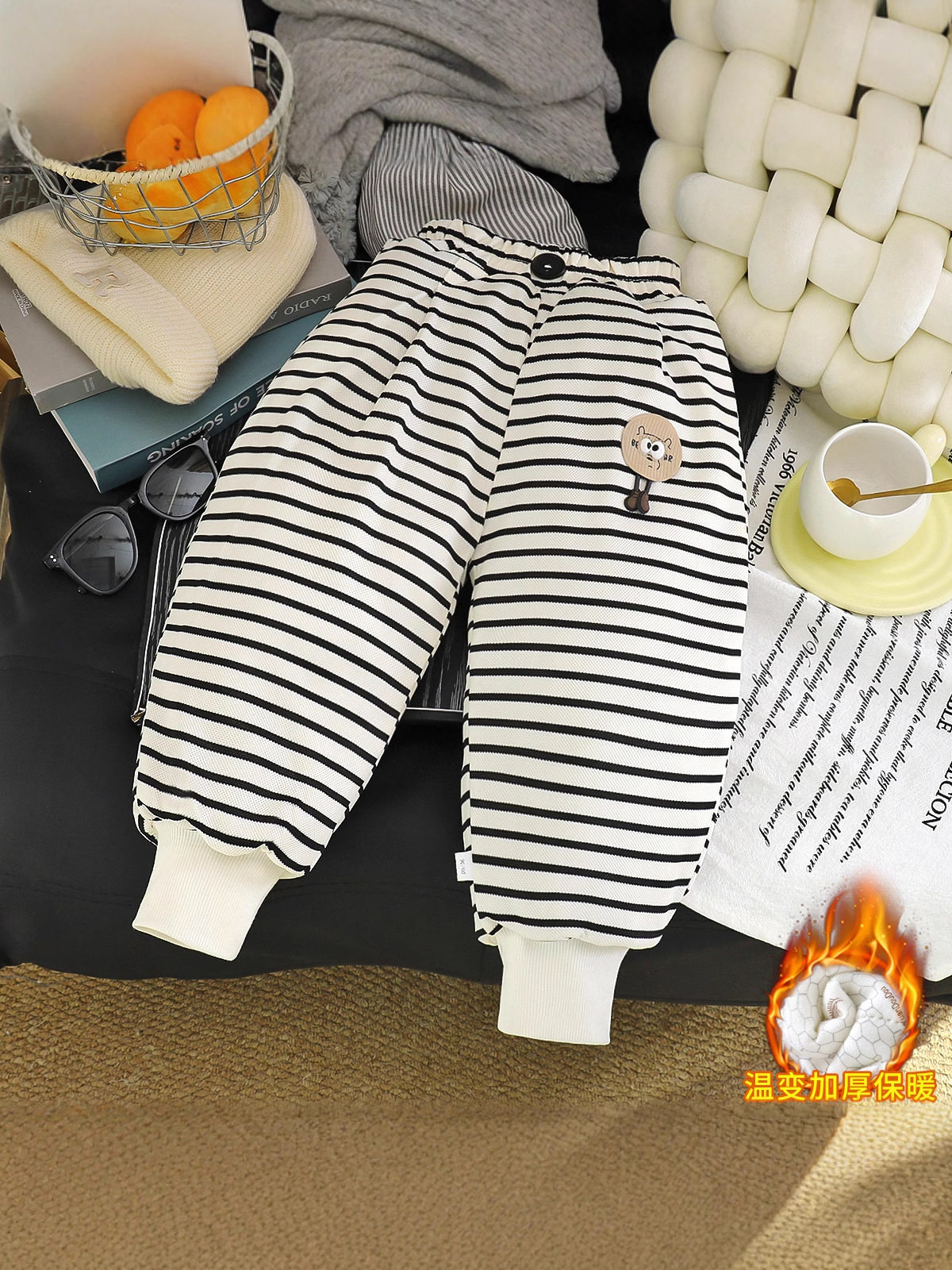 Thickened New Boys & Girls Pants, Kids' Three-Layer Temperature-Sensing Casual Trousers, New Korean Style Stylish Versatile Thickened Pants