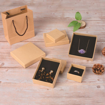 Jewelry Packaging Box Kraft Paper Lid Gift Box Ring Earrings Bracelet Necklace Box Jewelry Box Jewelry Gift Box