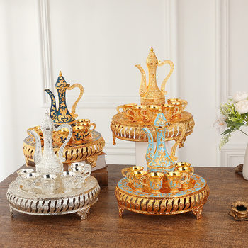 European-style light luxury pattern wine set suit home desktop wine pot decoration white wine sub-packaging wine glass wine pot gift