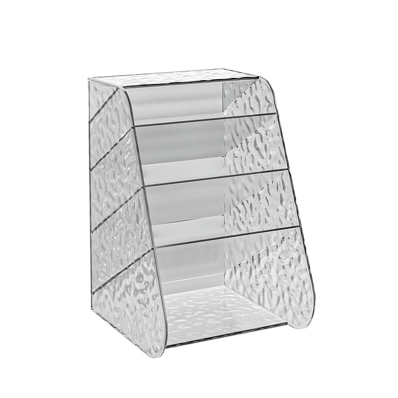 New desktop transparent pen holder oblique multi-functional stationery storage tube office student supplies storage box wholesale