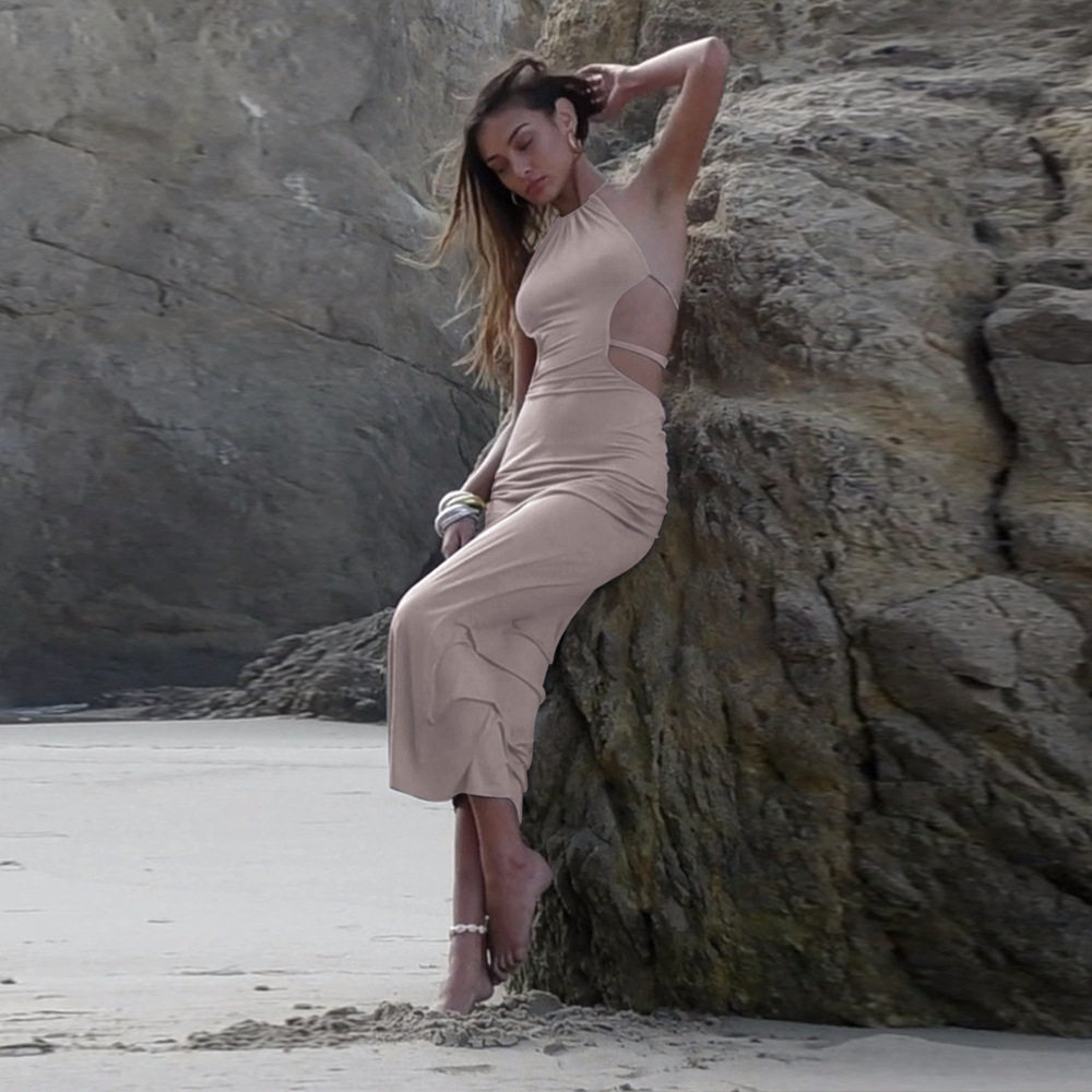 French Inspired Womens Maxi Dress Elegant Soft Fabric Spring Summer Collection Perfect for Vacations Wholesale