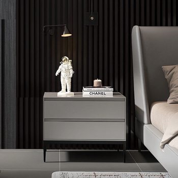 All Solid Wood Painted Bedside Table 2025 New Style Simple Accessible Luxury Scandinavian Now Storage Cabinet Bedroom Bedside Bedside Cabinet