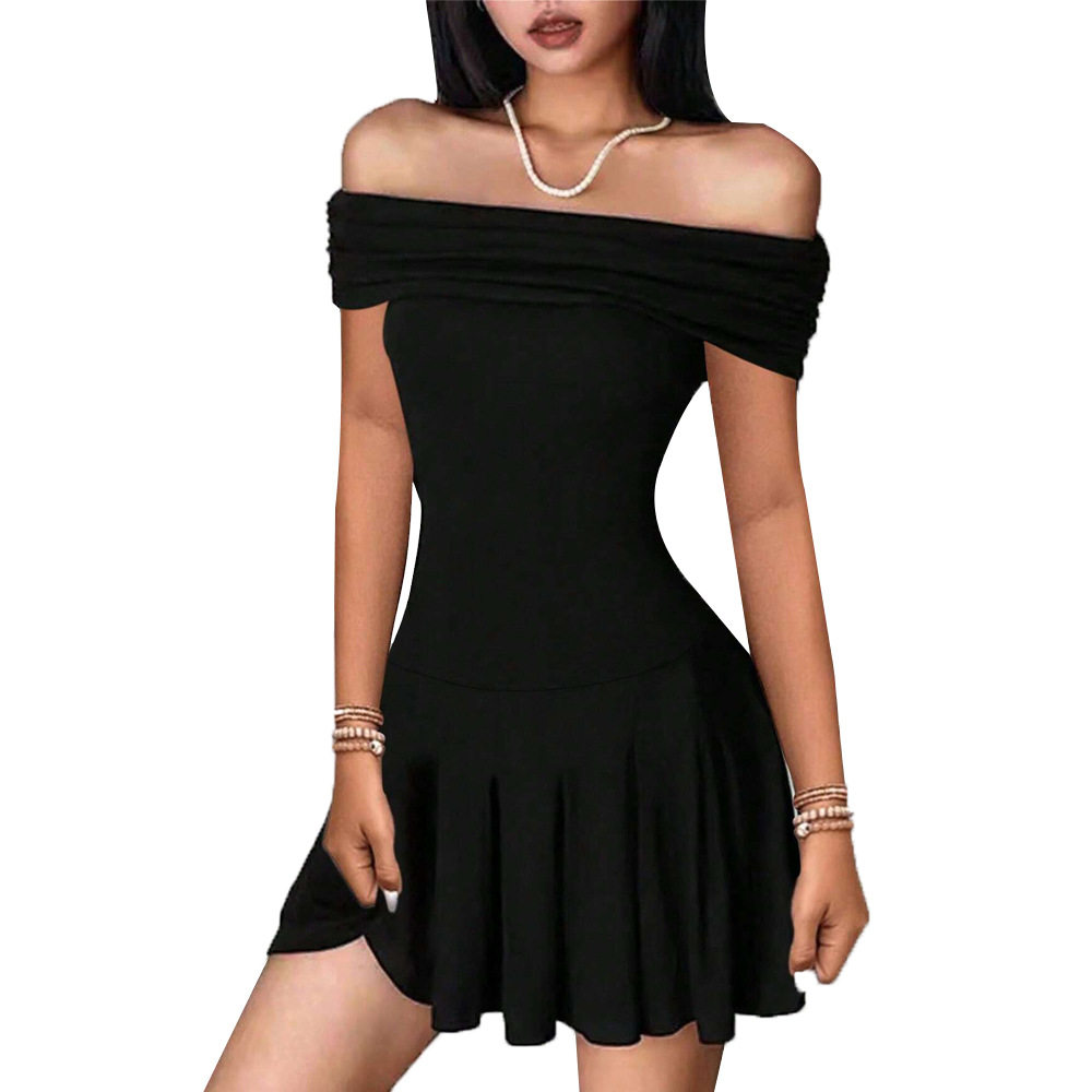 Summer Womens Dress Off Shoulder High Waisted Short Skirt Elegant Design Perfect for Casual Outings Wholesale