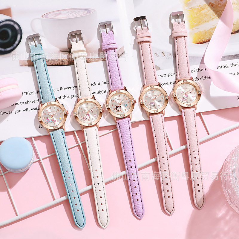 Rose Gold Diamond Belt Children's Watch Student Girl Girl Exam Watch Sanli Quartz Watch Cross-Border Wholesale
