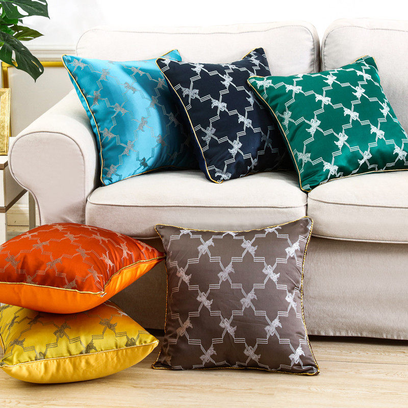 Light Luxury Sofa Back Cushion Pillow Cover Pillow Case Without Core Model Room Living Room Pillow Case Simple