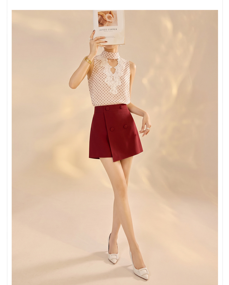 Bộ áo ba lỗ in họa tiết hoa phối chân váy hoặc quần short dáng dài thanh lịch — Áo ba lỗ, Quần short, Chân váy, Bộ đồ [áo ba lỗ + quần short]