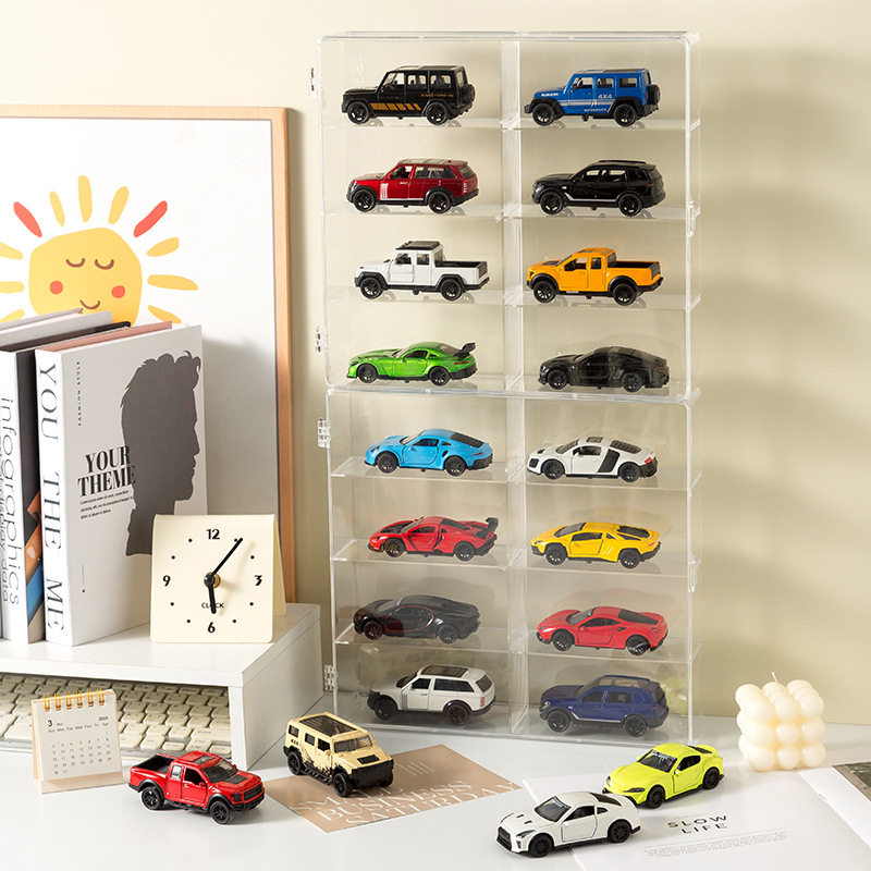 Factory direct 1:32 car model storage box display cabinet rack hot wheel dustproof transparent car box