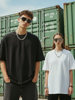 Cross-Border Heavyweight Pure Cotton 260g Vintage Distressed Short-Sleeve T-Shirt, Loose Fit, Washed Plain Color Base Shirt