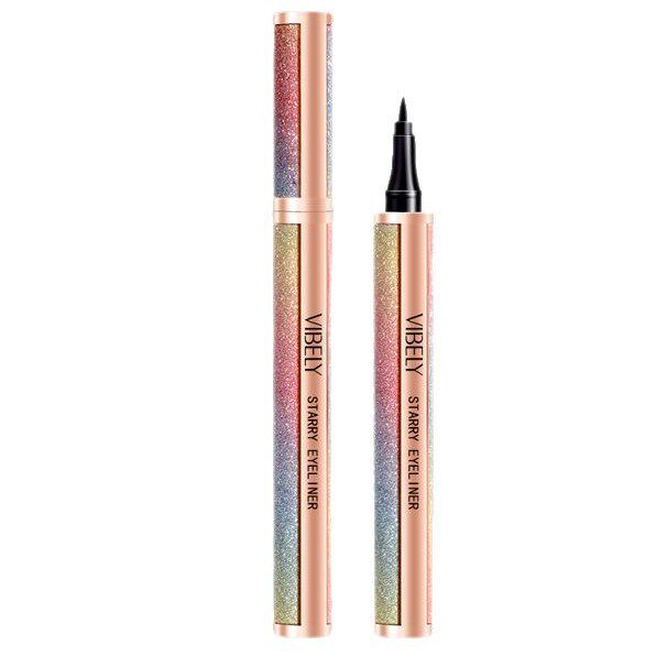 Vibely Starry Sky Sparkling Cross-Border Liquid Eyeliner Pen, Long-Lasting Waterproof and Sweat-Proof, Not Easy to Smudge, Fake Plain Eyeliner
