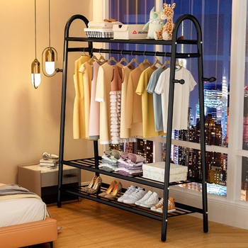 Indoor simple clothes hanger floor-standing balcony clothes pole bedroom vertical clothes hanger home storage clothes drying rack