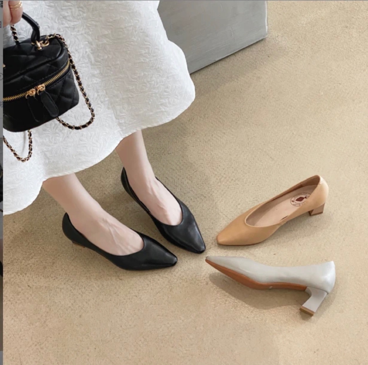 (Mới) Mã K1632 Giá 1090K: Giày Cao Gót Nữ Toopng Mũi Nhọn Gót Vuông Hàng Mùa Xuân Thu Đông Giày Dép Nữ Chất Liệu Da Bò G03 Sản Phẩm Mới, (Miễn Phí Vận Chuyển Toàn Quốc).