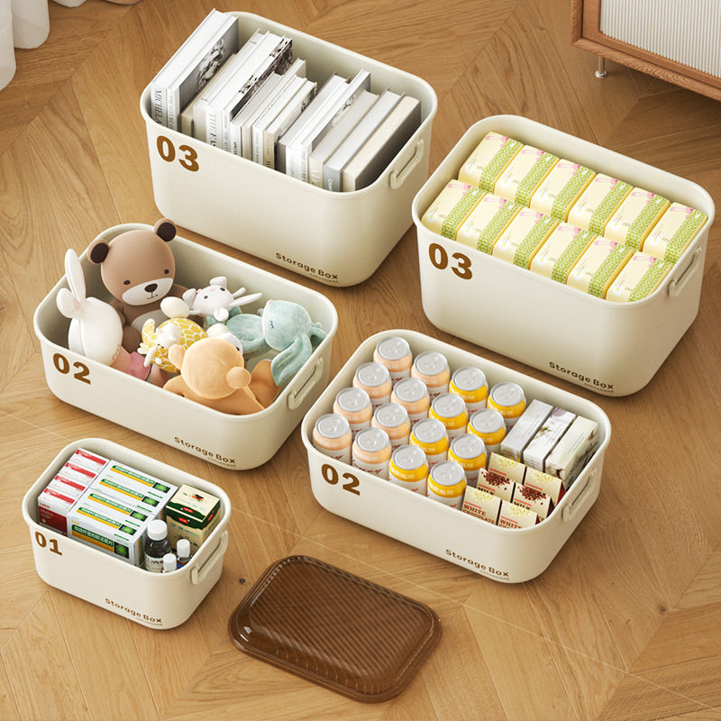 Multi-functional toy storage basket sundries dust-proof book storage box with lid snack storage box plastic storage box